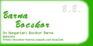 barna bocskor business card